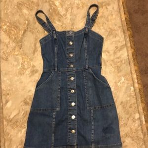 denim overall dress